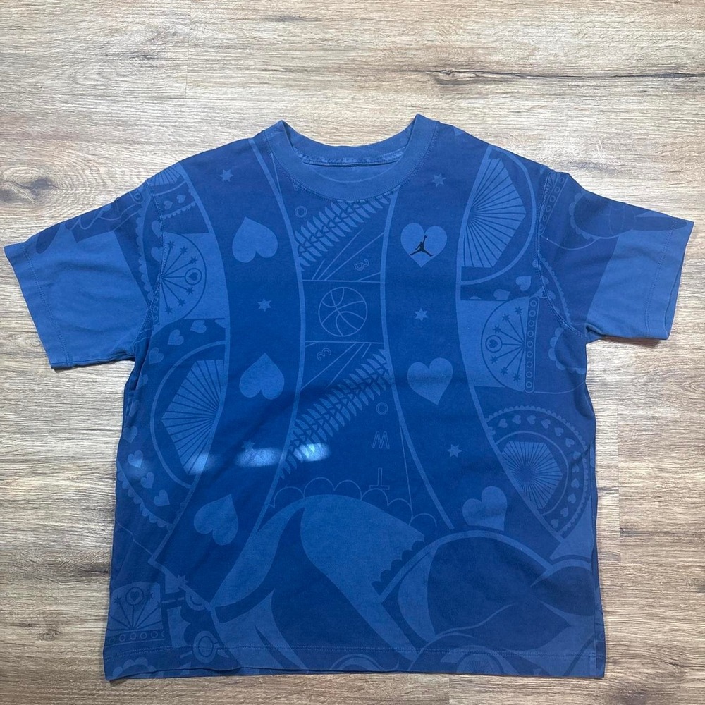 Jordan Brand All-Over Print Loose blue graphic‎ tee Size L
